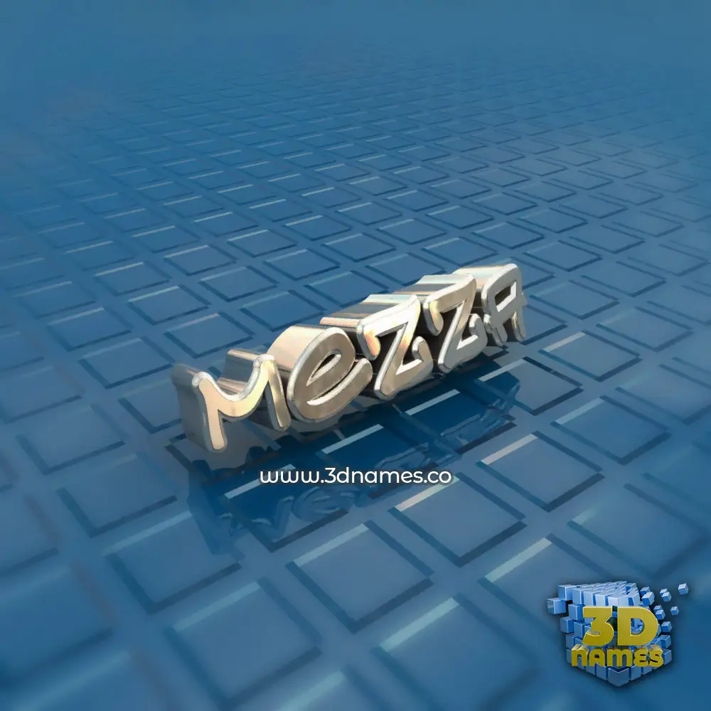 mezza in Blue Bling style - 3D name wallpaper