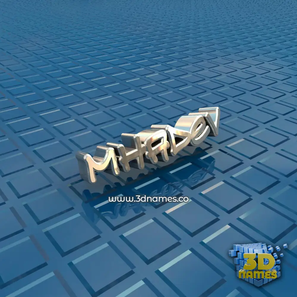 mhadev in Blue Bling style - 3D name wallpaper