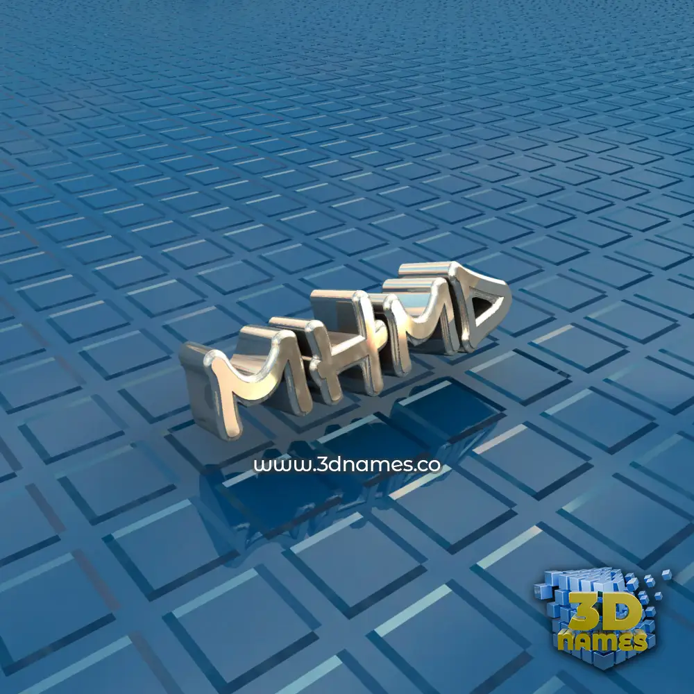 mhmd in Blue Bling style - 3D name wallpaper
