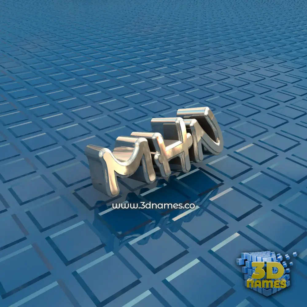 mhn in Blue Bling style - 3D name wallpaper