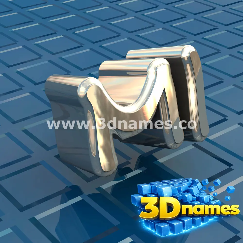 mi in Blue Bling style - 3D name wallpaper