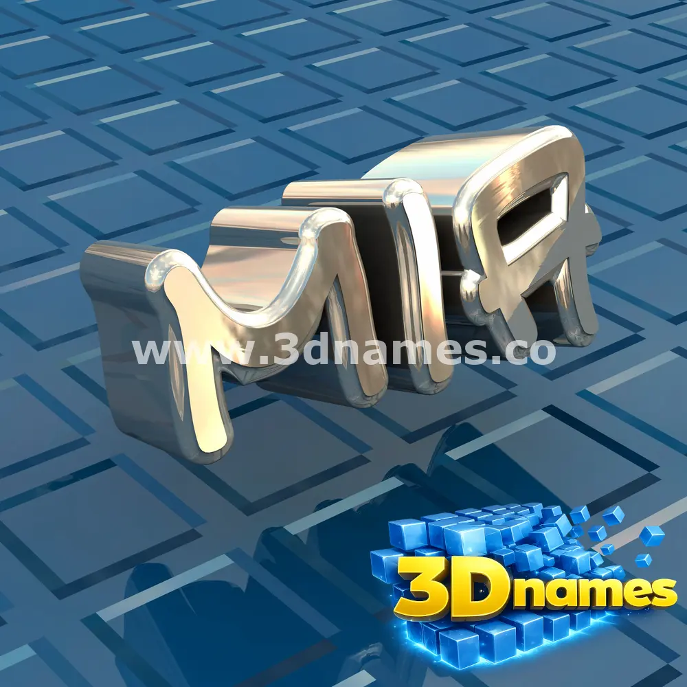 mia in Blue Bling style - 3D name wallpaper