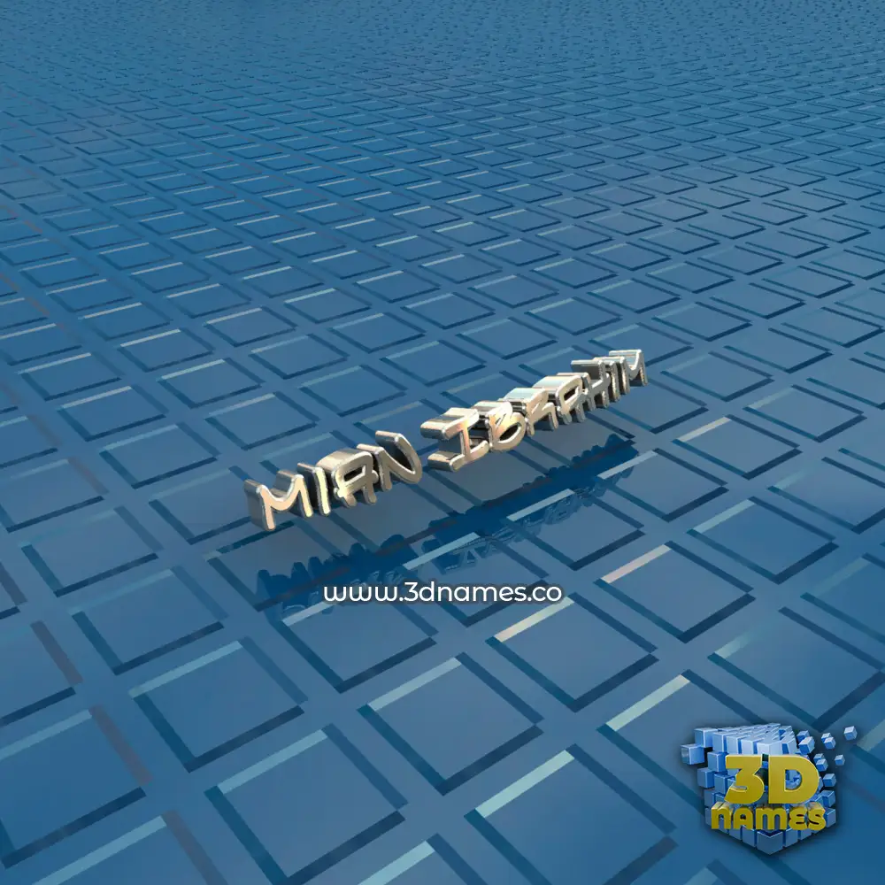 mian ibrahim in Blue Bling style - 3D name wallpaper