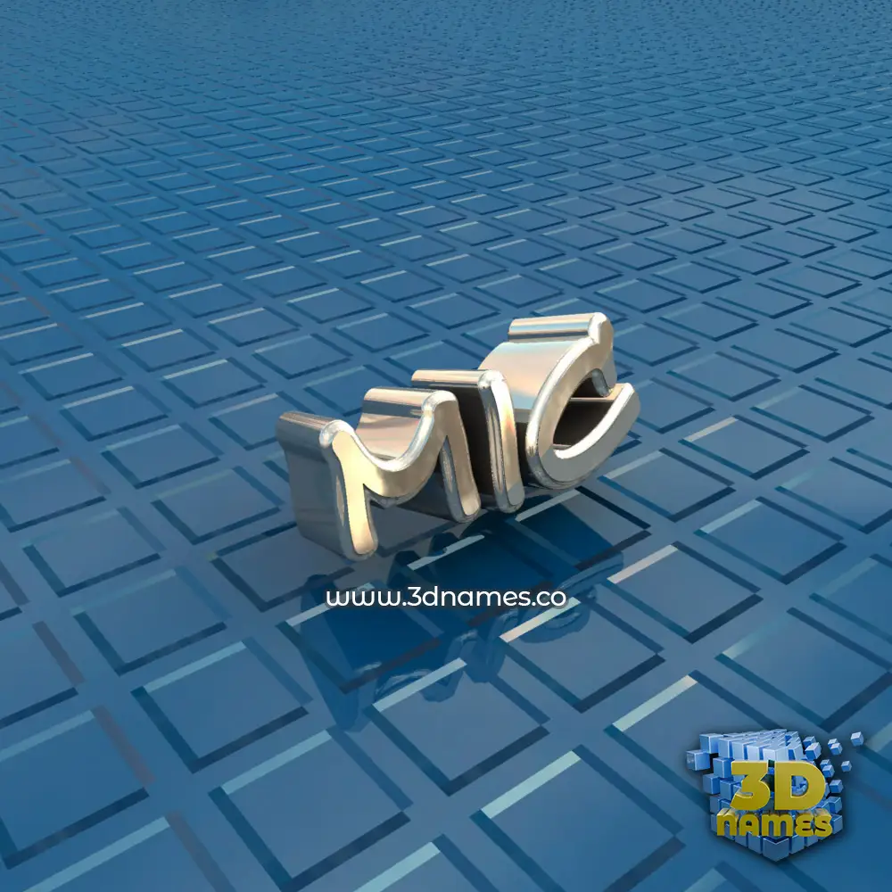 mic in Blue Bling style - 3D name wallpaper