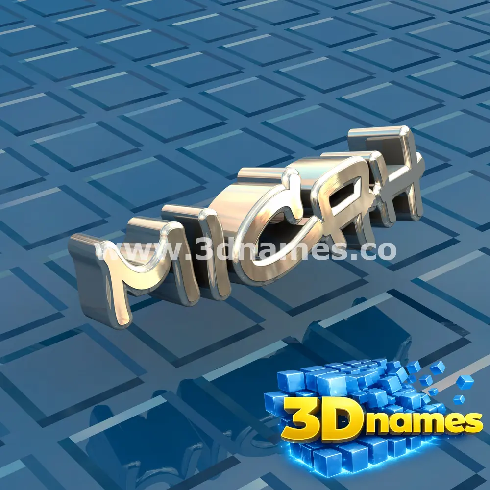 micah in Blue Bling style - 3D name wallpaper