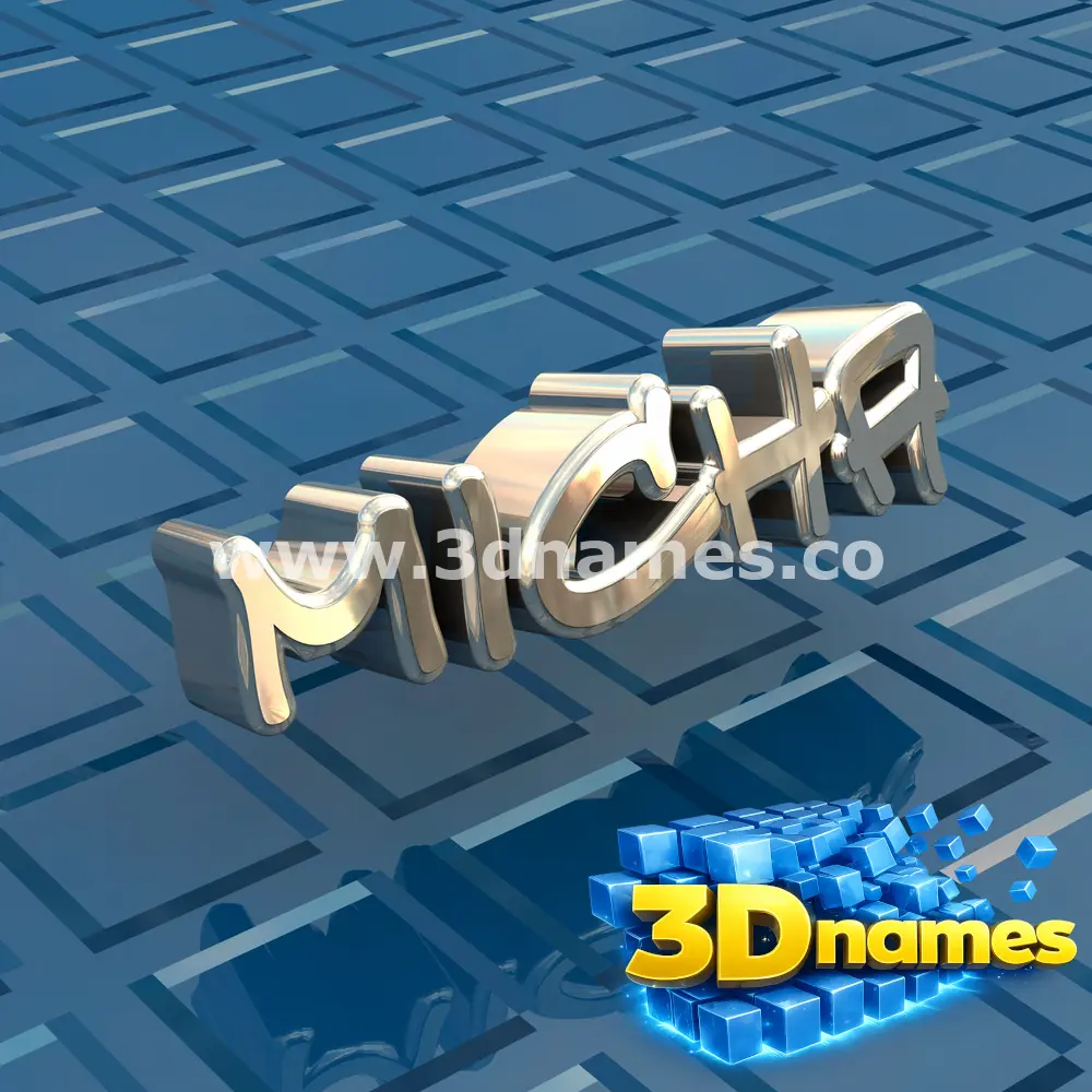 micha in Blue Bling style - 3D name wallpaper