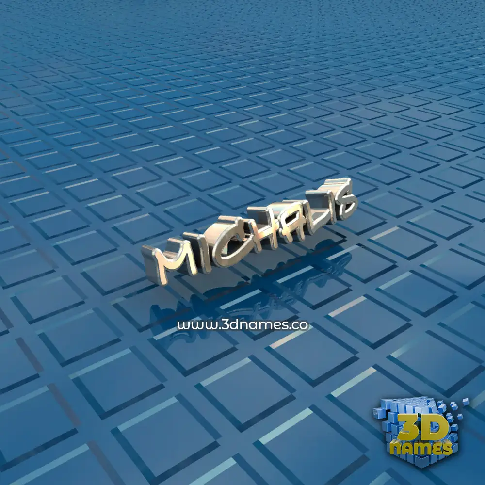 michalis in Blue Bling style - 3D name wallpaper