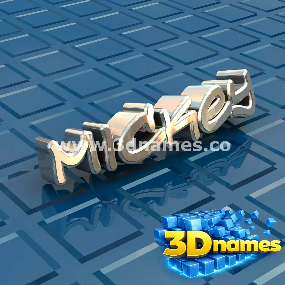 mickey in Blue Bling style - 3D name wallpaper