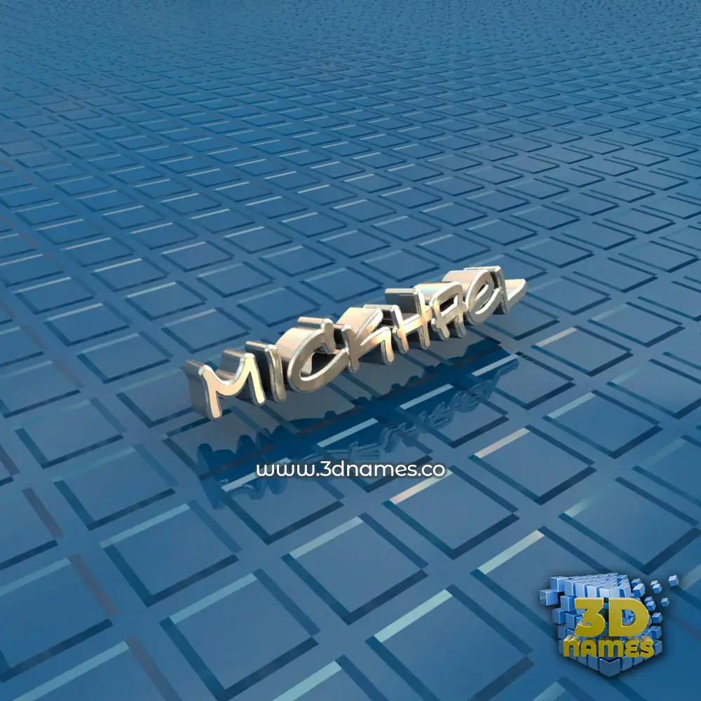 mickhael in Blue Bling style - 3D name wallpaper
