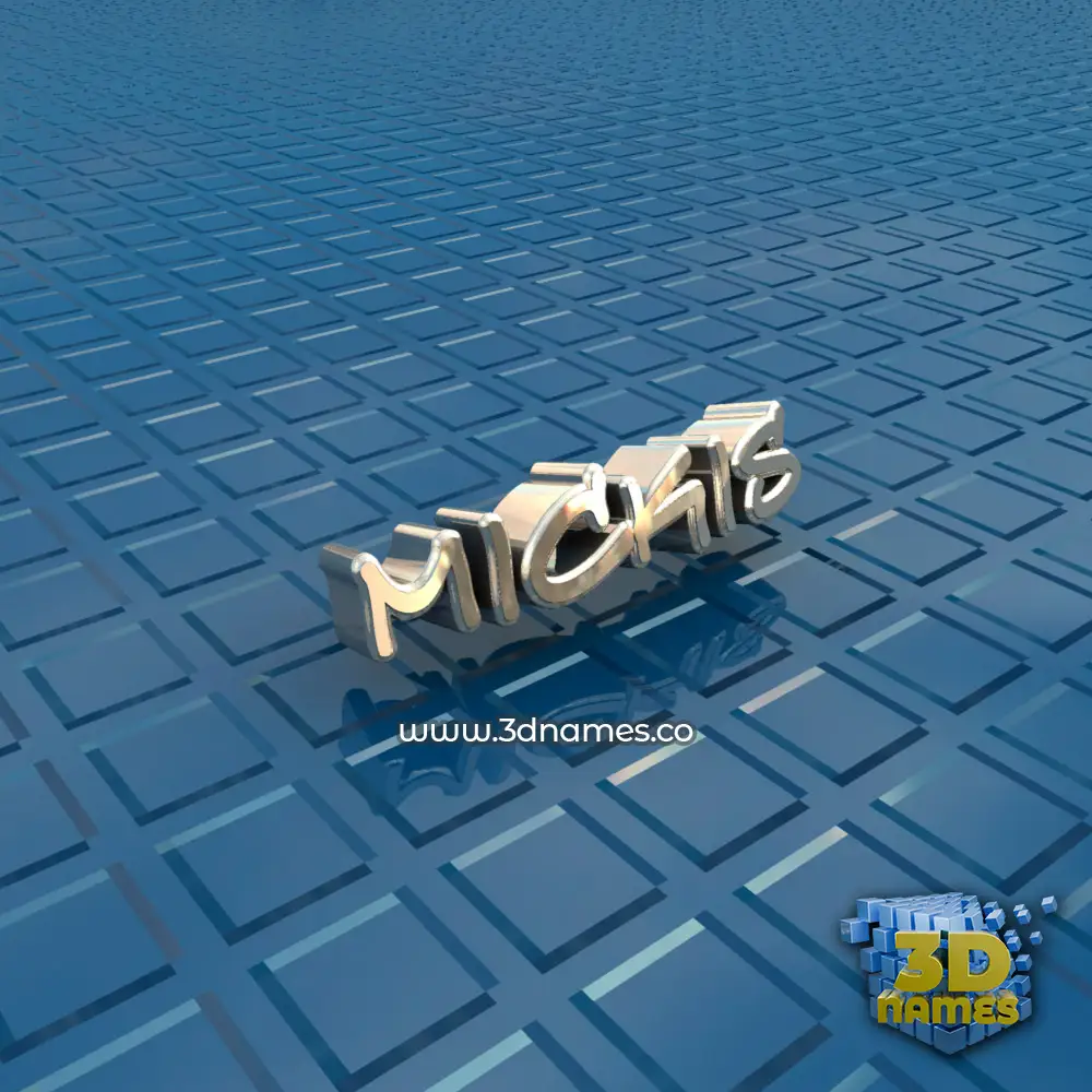 mickis in Blue Bling style - 3D name wallpaper