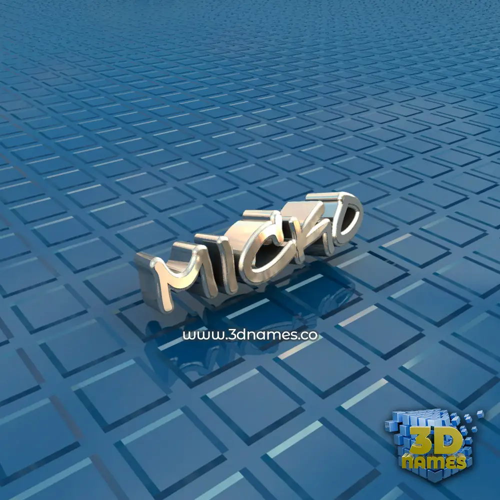 micko in Blue Bling style - 3D name wallpaper