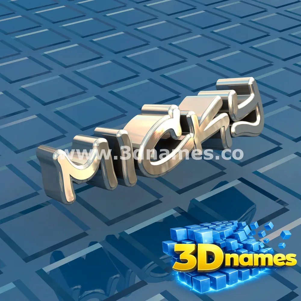 micky in Blue Bling style - 3D name wallpaper