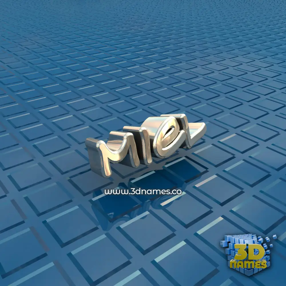 miel in Blue Bling style - 3D name wallpaper