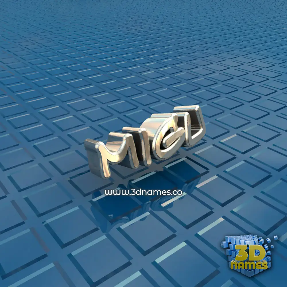 migu in Blue Bling style - 3D name wallpaper