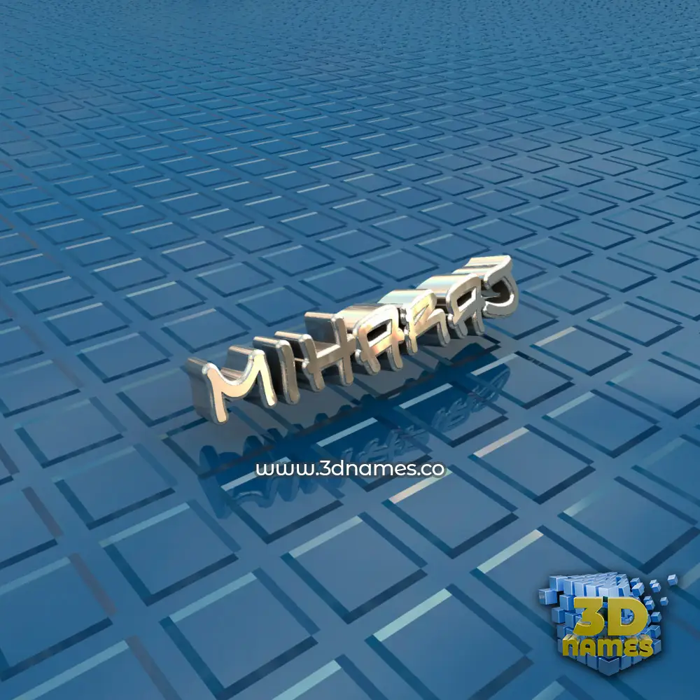 miharaj in Blue Bling style - 3D name wallpaper