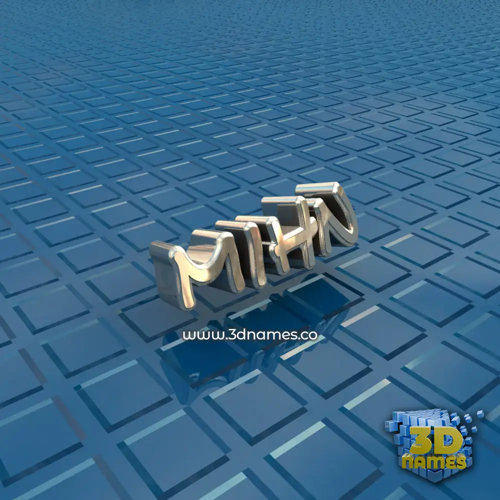 mihn in Blue Bling style - 3D name wallpaper
