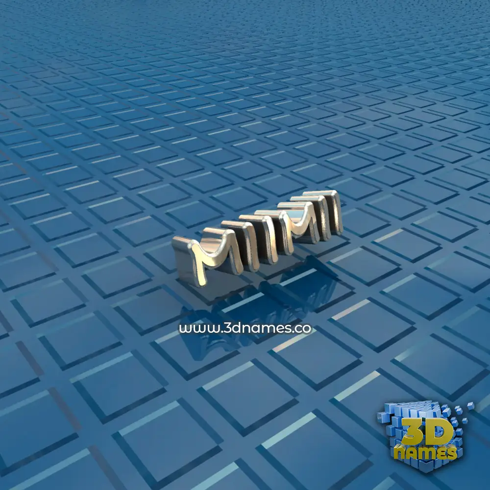 miimii in Blue Bling style - 3D name wallpaper