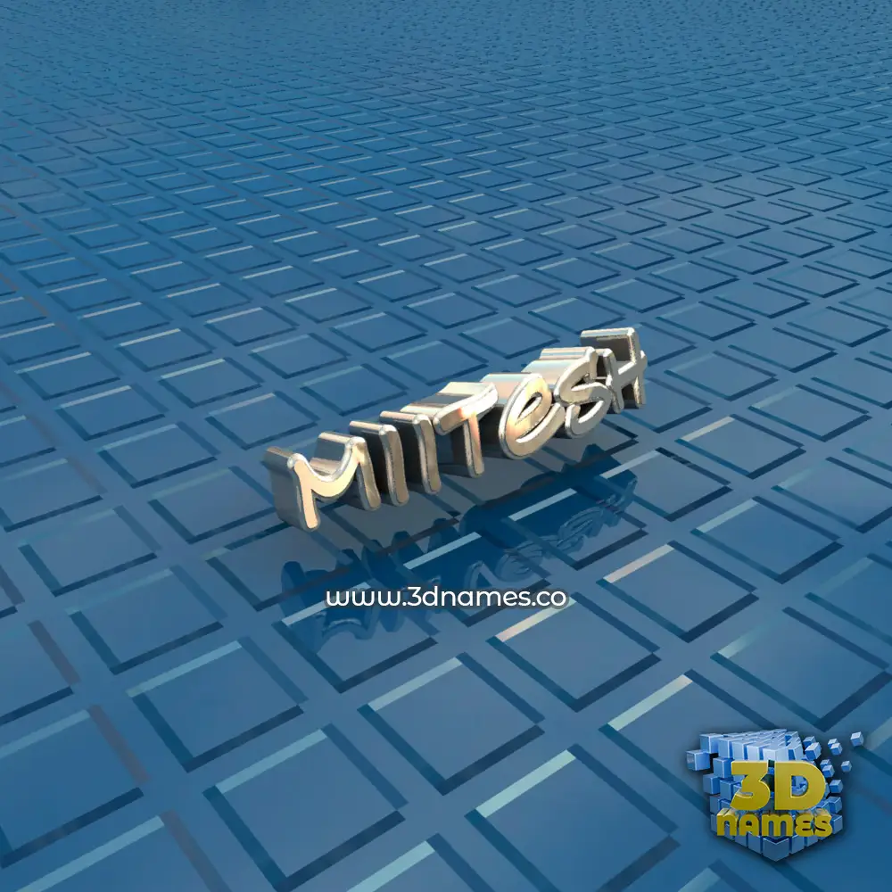 miitesh in Blue Bling style - 3D name wallpaper