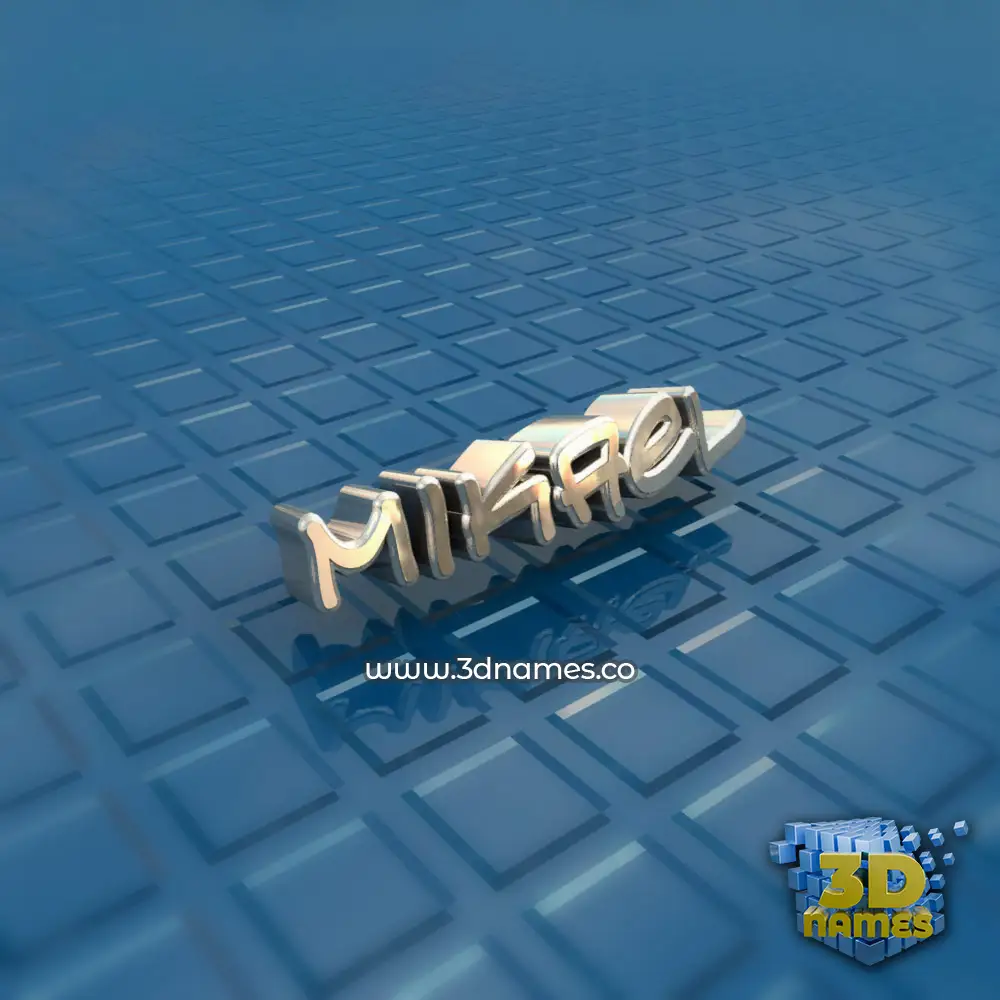 mikael in Blue Bling style - 3D name wallpaper