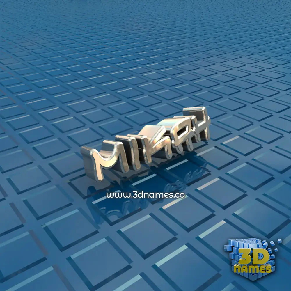 mikah in Blue Bling style - 3D name wallpaper