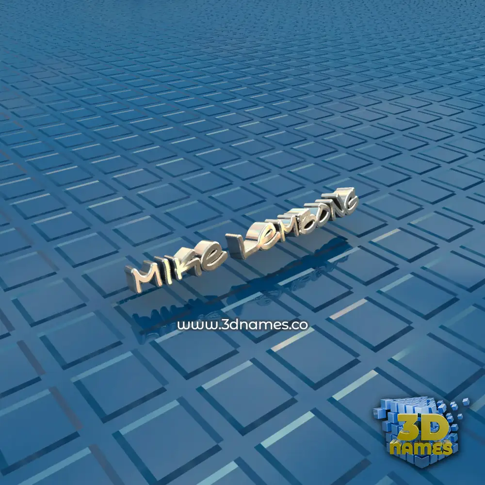 mike lembong in Blue Bling style - 3D name wallpaper