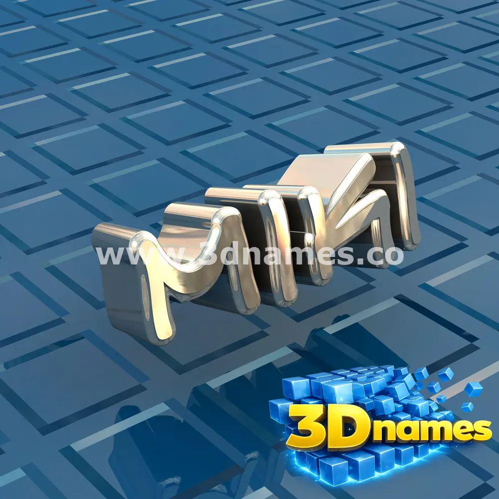 miki in Blue Bling style - 3D name wallpaper