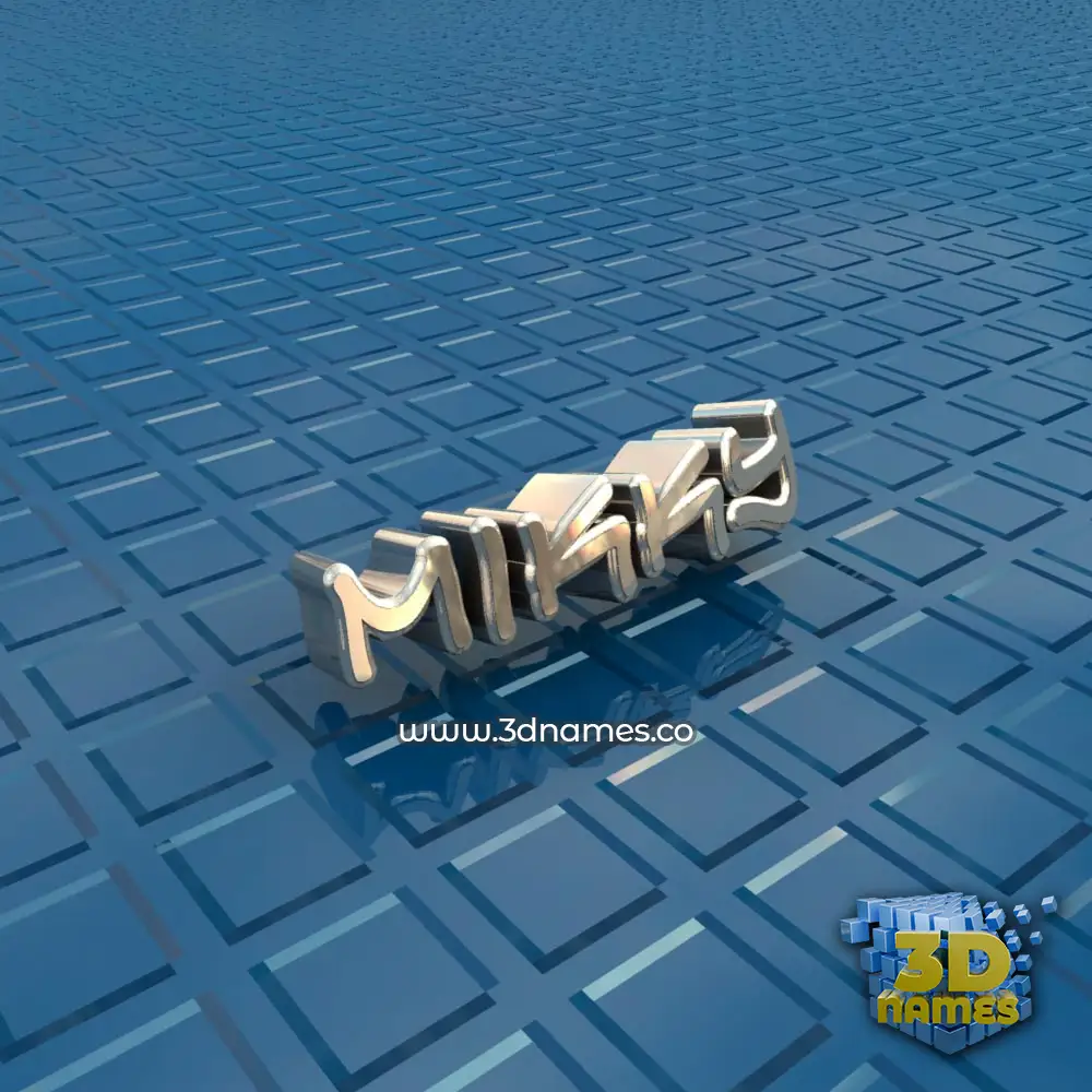mikky in Blue Bling style - 3D name wallpaper