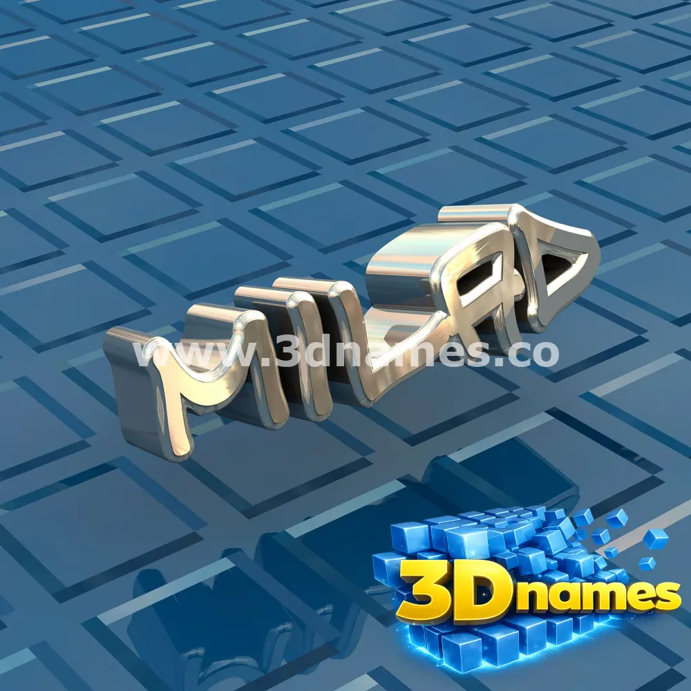 milad in Blue Bling style - 3D name wallpaper