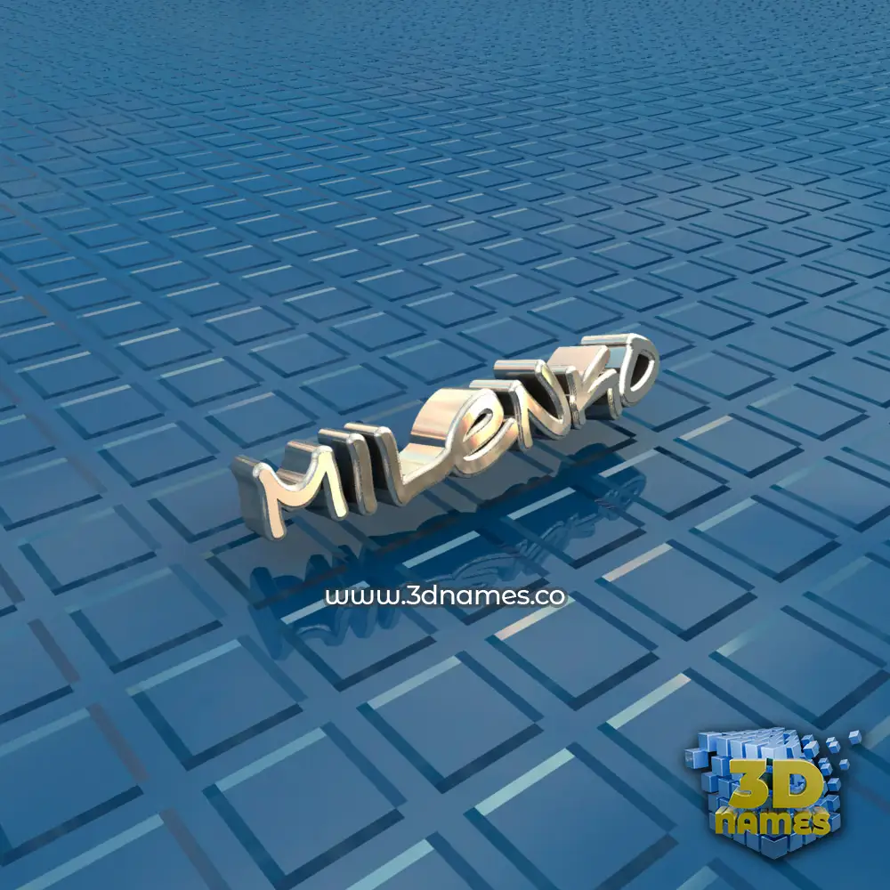 milenko in Blue Bling style - 3D name wallpaper