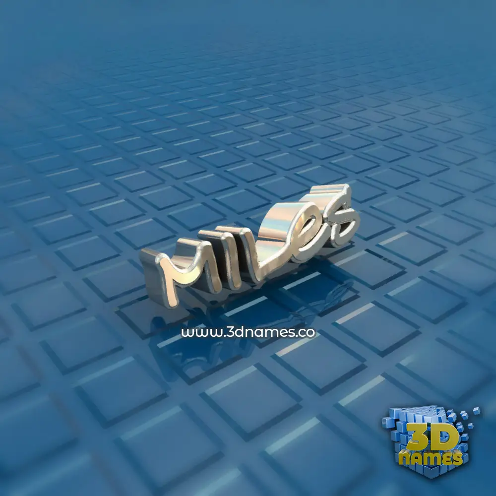 miles in Blue Bling style - 3D name wallpaper