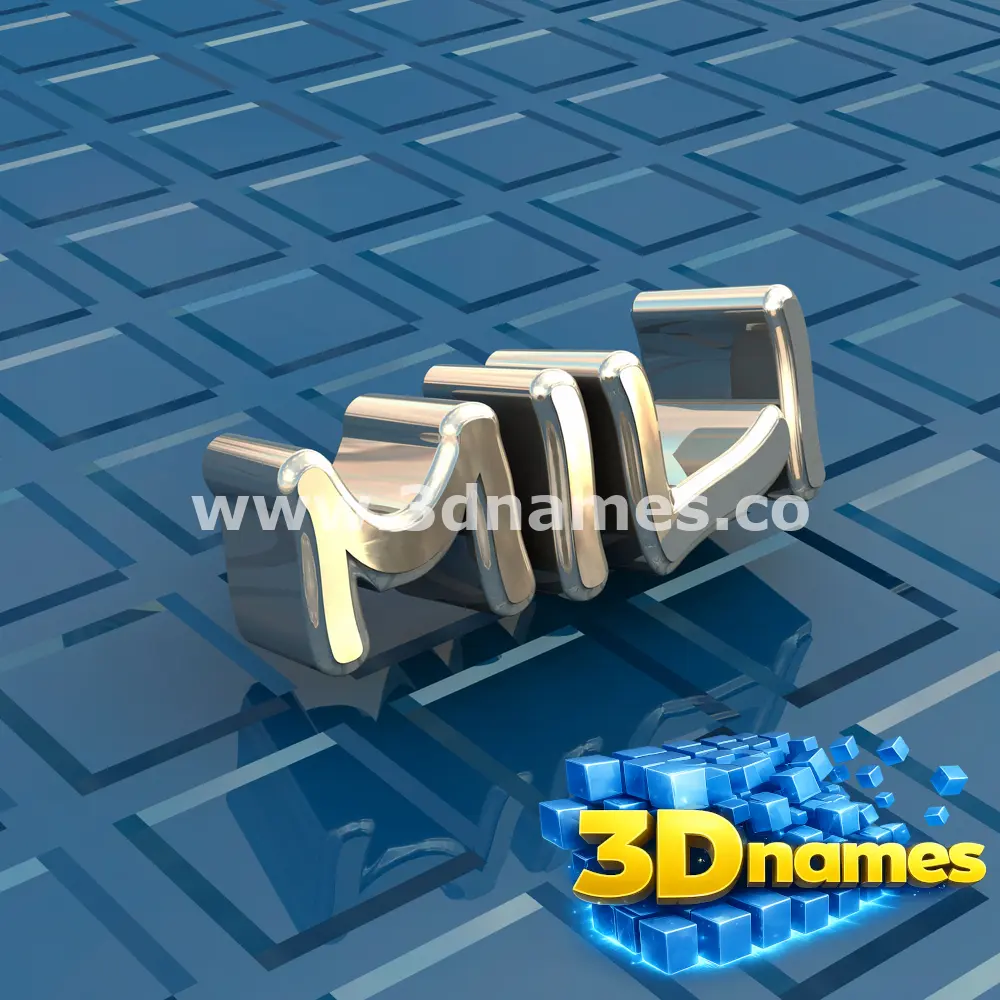 mili in Blue Bling style - 3D name wallpaper
