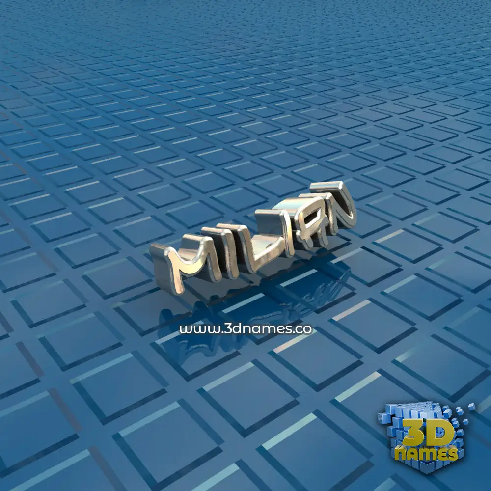 milian in Blue Bling style - 3D name wallpaper