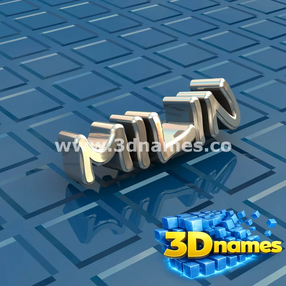 milin in Blue Bling style - 3D name wallpaper
