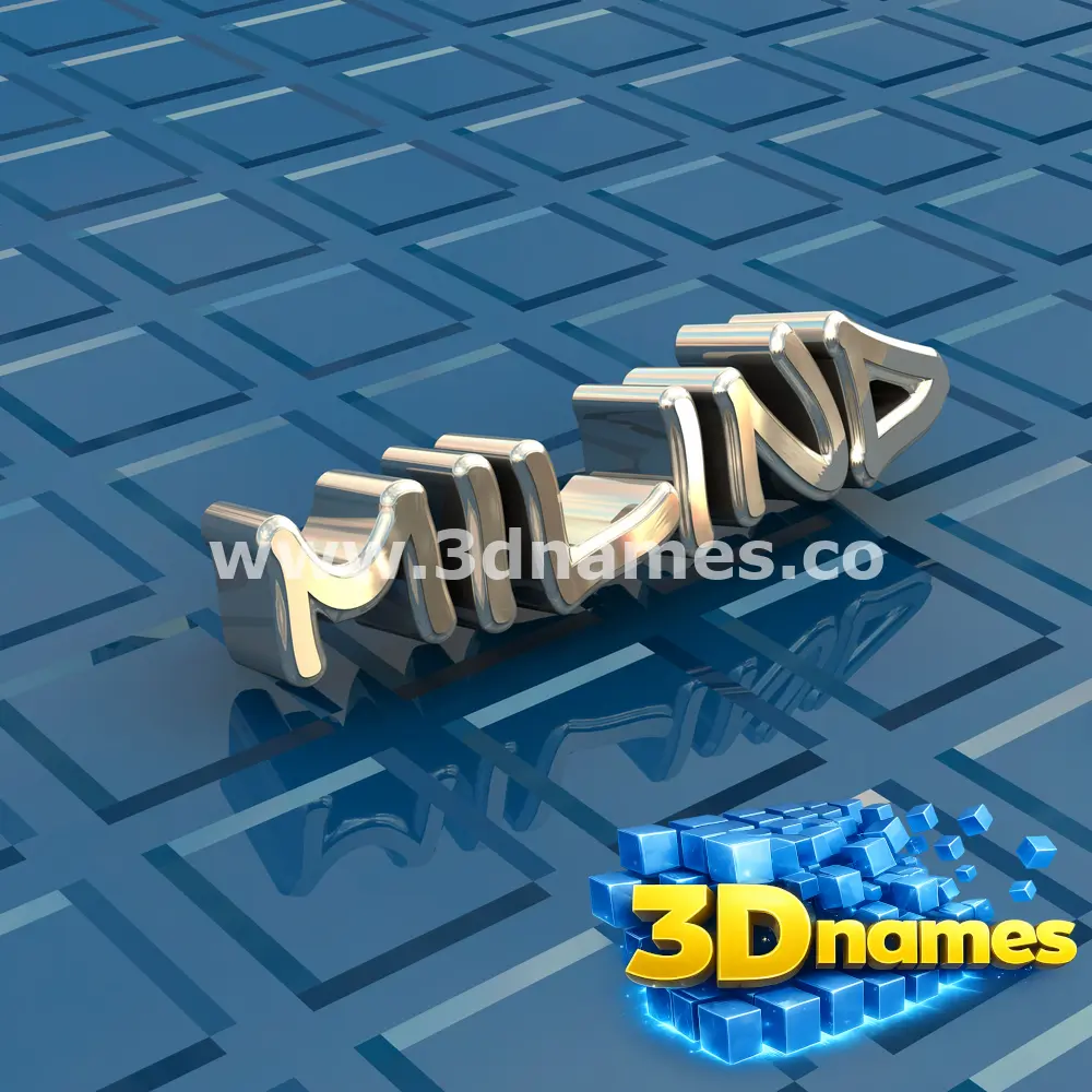 milind in Blue Bling style - 3D name wallpaper