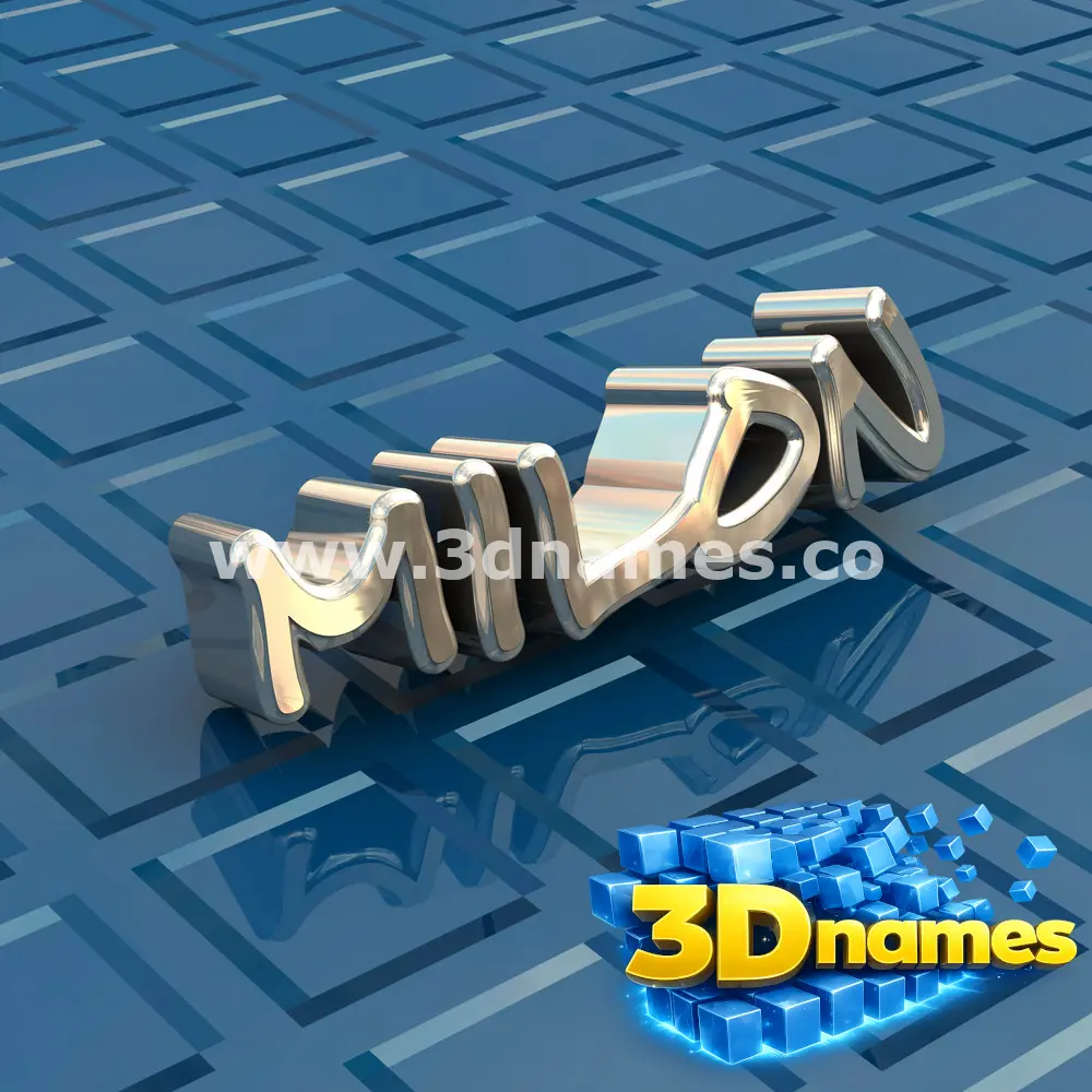 milon in Blue Bling style - 3D name wallpaper