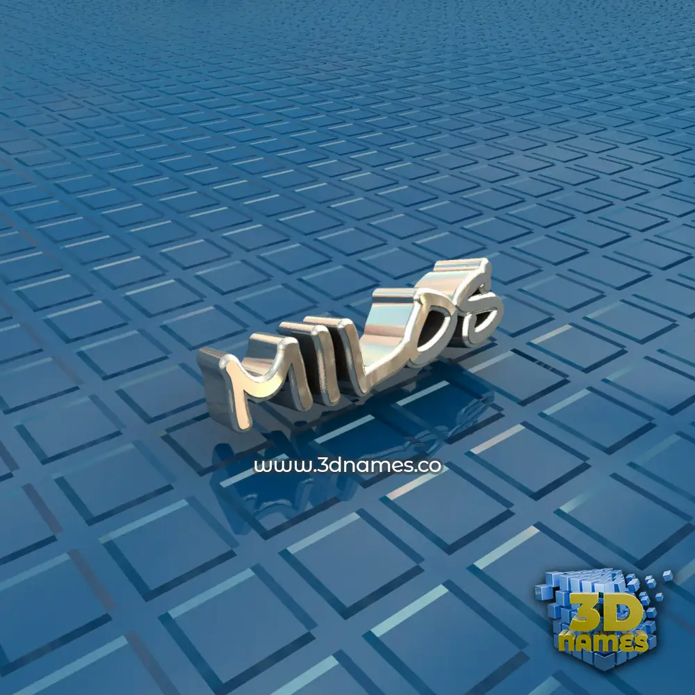 milos in Blue Bling style - 3D name wallpaper