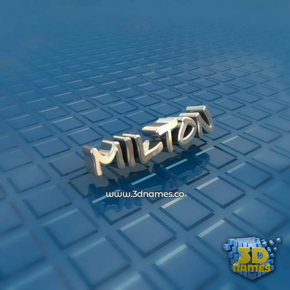 milton in Blue Bling style - 3D name wallpaper