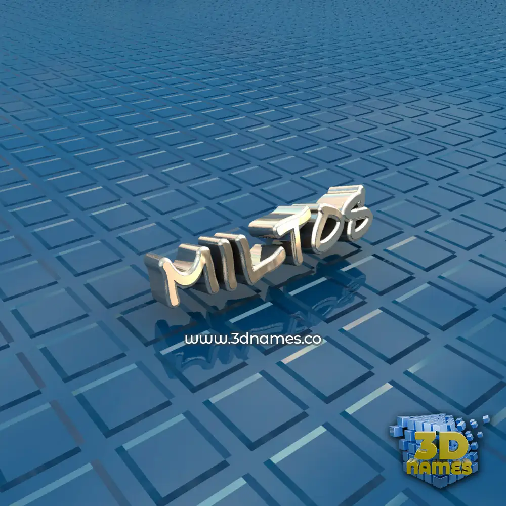 miltos in Blue Bling style - 3D name wallpaper