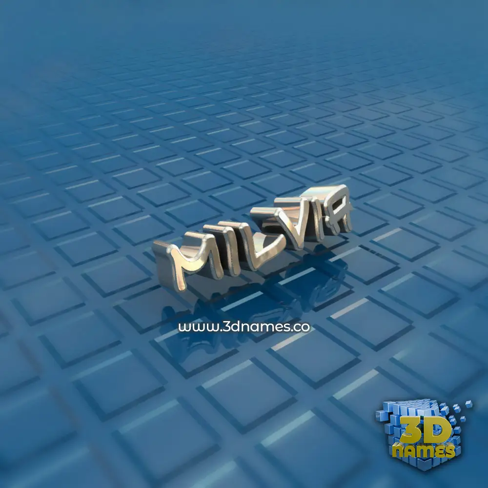 milvia in Blue Bling style - 3D name wallpaper