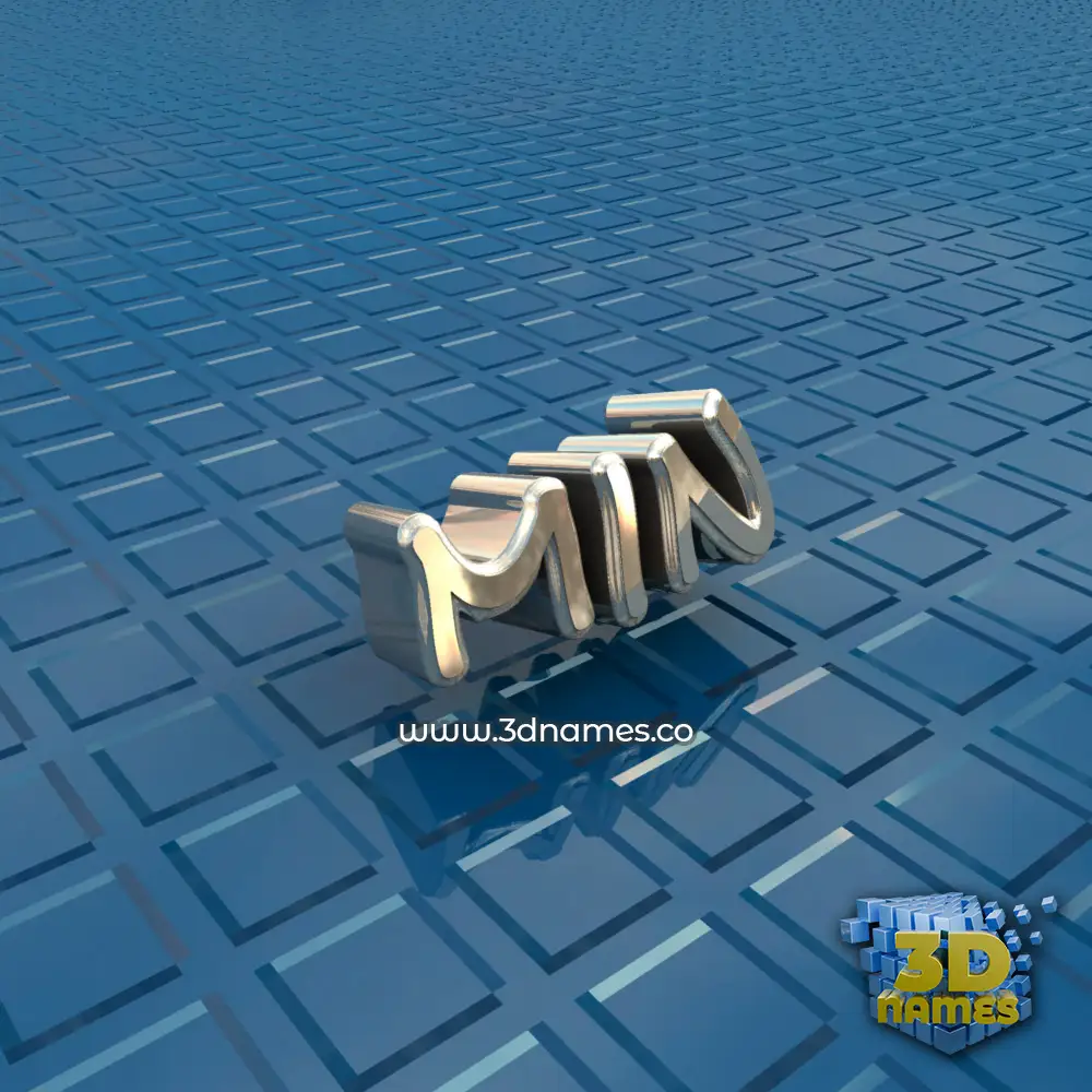 min in Blue Bling style - 3D name wallpaper