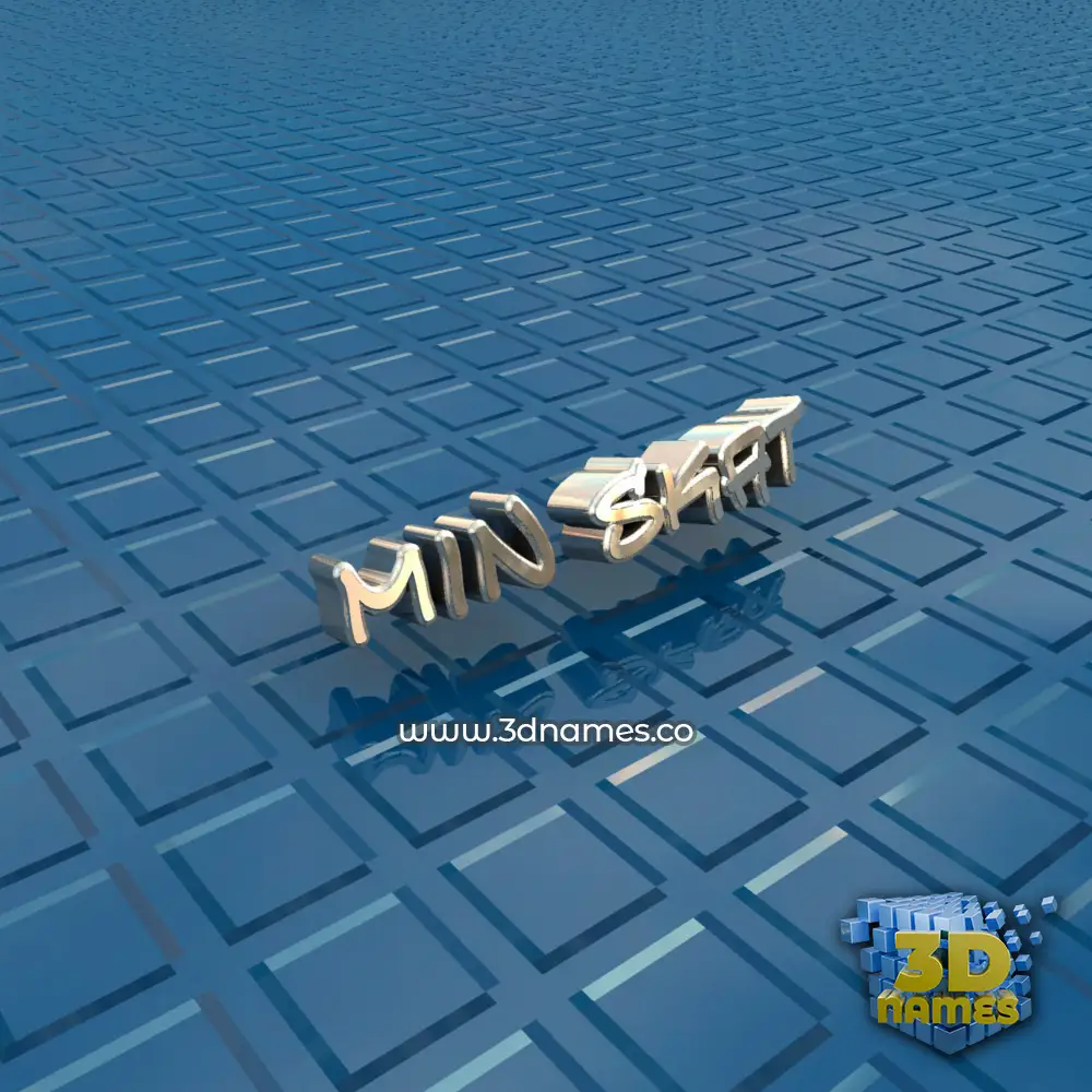 min skat in Blue Bling style - 3D name wallpaper