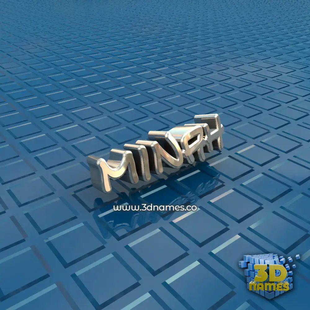 minah in Blue Bling style - 3D name wallpaper