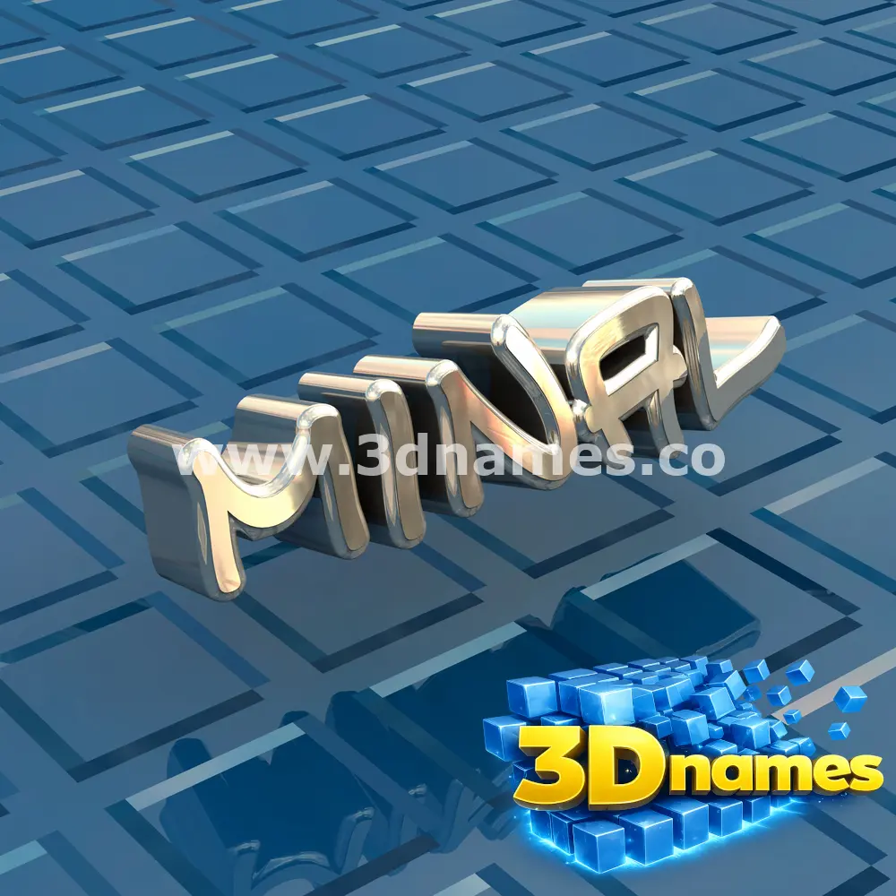 minal in Blue Bling style - 3D name wallpaper