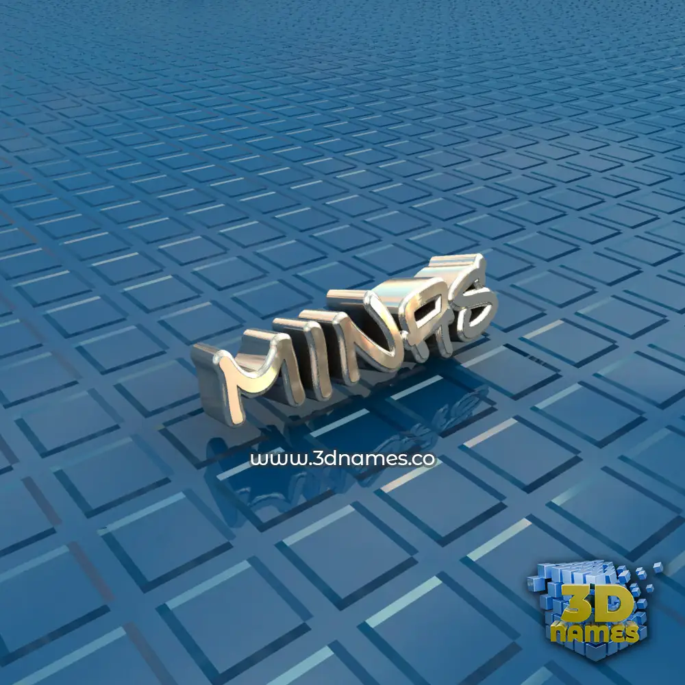 minas in Blue Bling style - 3D name wallpaper