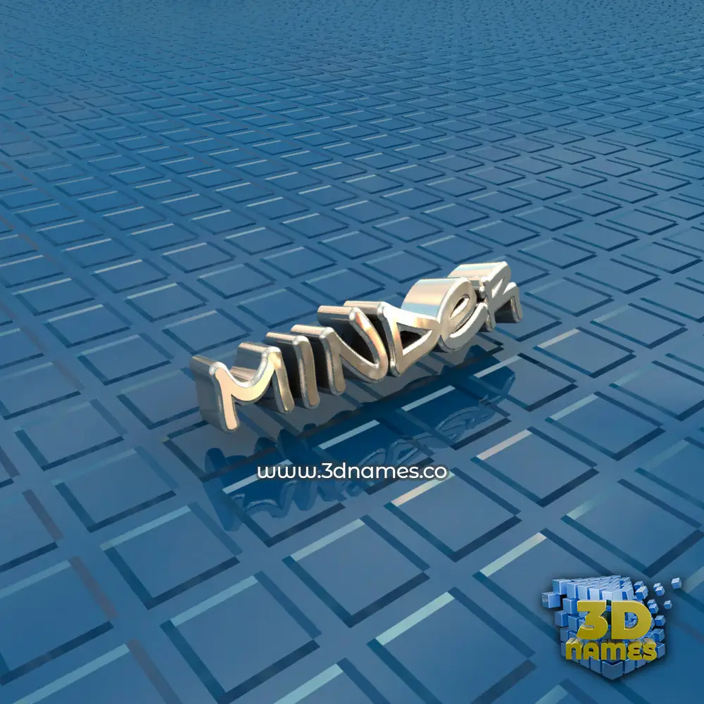 minder in Blue Bling style - 3D name wallpaper