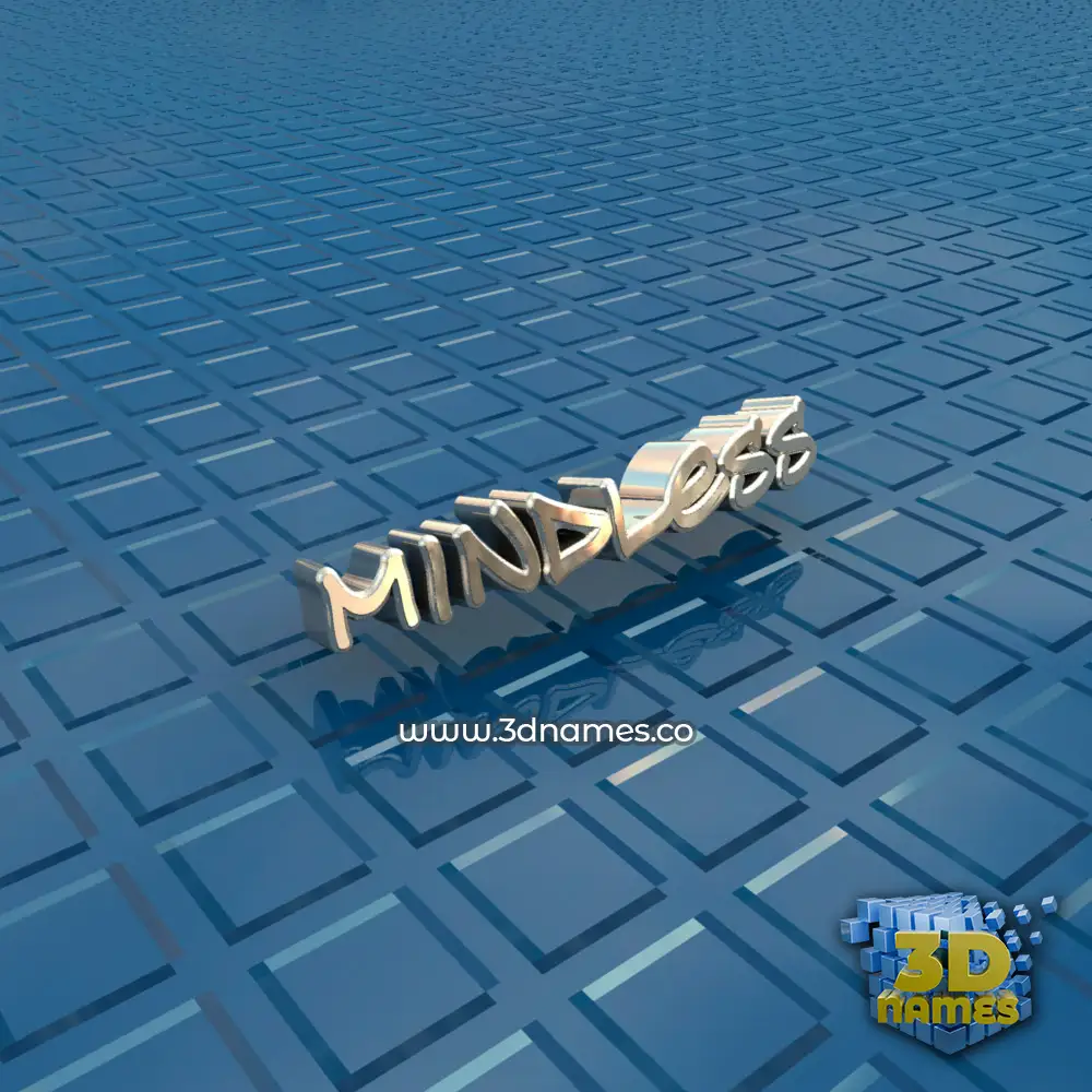mindless in Blue Bling style - 3D name wallpaper
