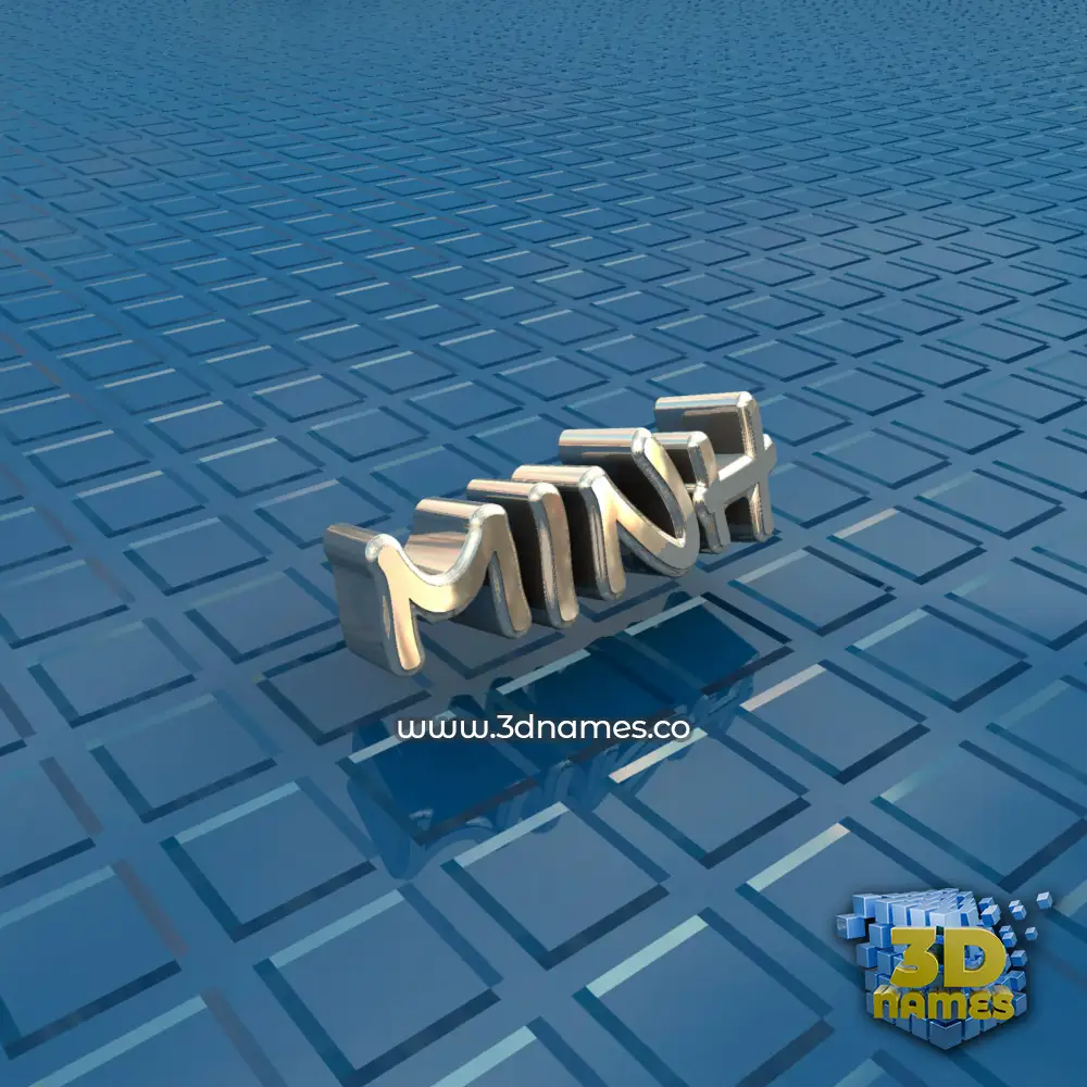 minh in Blue Bling style - 3D name wallpaper
