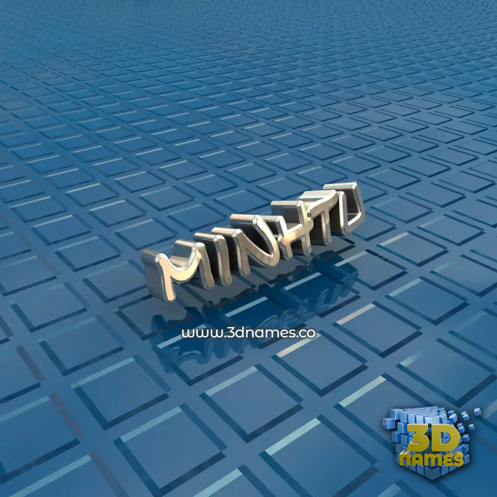 minhtu in Blue Bling style - 3D name wallpaper