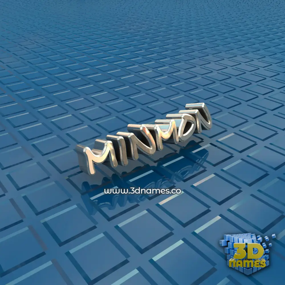 minmon in Blue Bling style - 3D name wallpaper