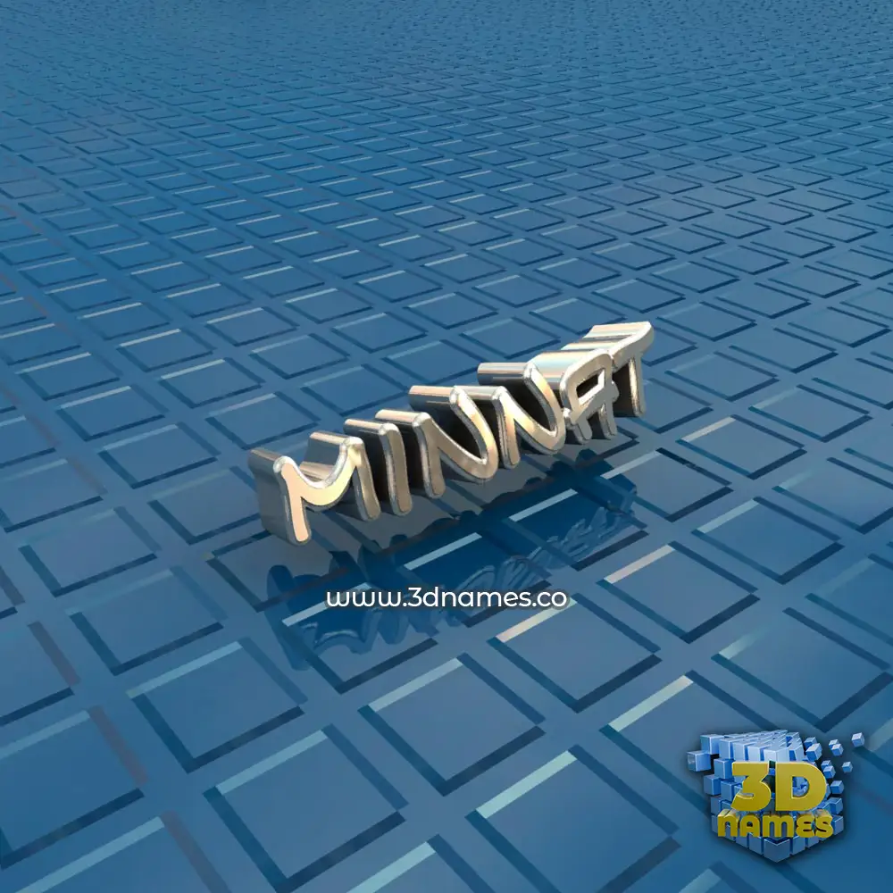 minnat in Blue Bling style - 3D name wallpaper